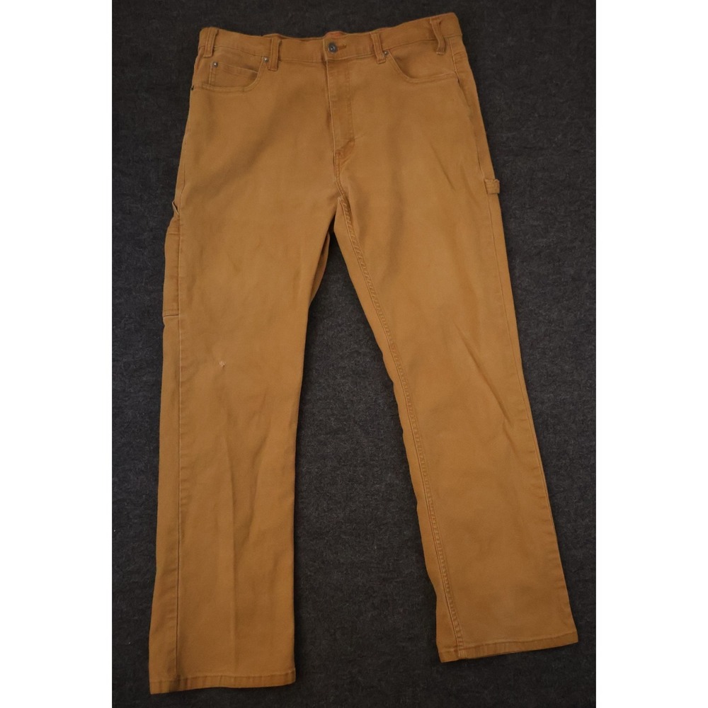 Dickies Carpenter Pants Mens 36x29 Brown Duck Canvas Workwear Utility Straight‎